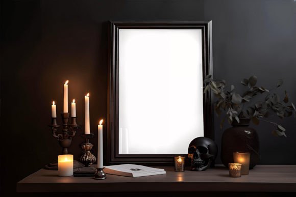 Download Dark Gothic Vertical Frame PSD Mockup - Psd mockup Collection